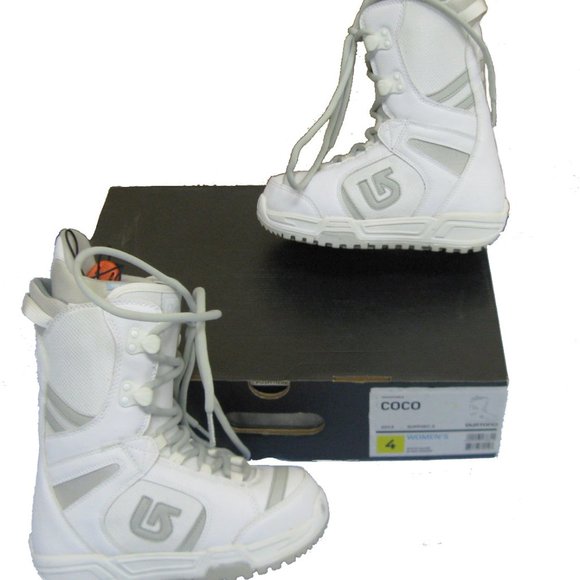 NEW! Burton Coco Womens Snowboard Boots!  Size 4  Euro 34  White & Gray - Picture 1 of 2